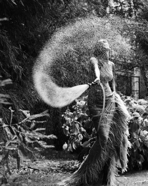 Ilary Blasi Vanity Fair Italy August 5. A Woman, Trees, Water