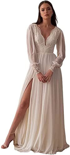 Bride 2024, Dresses For Bride, Chiffon Wedding Gowns, Sweep Train Wedding Dress, Lace Applique Wedding Dress, Satin Wedding Gown, Bridal Ball Gown, Lace Beach Wedding Dress, V Neck Wedding Dress