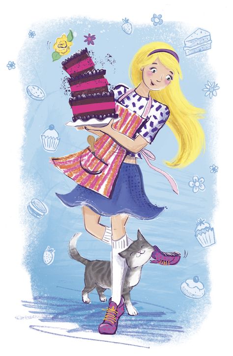 #illustration #hannahgeorge #kidscornerillustration #kidscorner  #character #watercolour #youngfiction #girl #cake #baking #cat Hannah George, Cat Baking, George Young, Girl Cake, Cake Baking, Kids Corner, Princess Zelda, Zelda Characters, Disney Princess