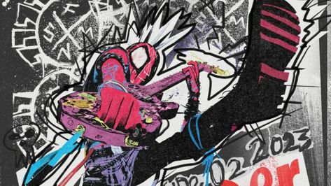 Spider Punk, Spider Verse, Spiderman, Graffiti, Wall