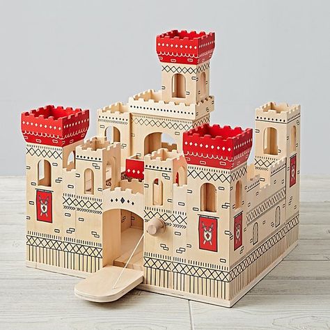 Melissa and Doug Noddingham Castle / wood toys / imagination / imaginative play / heirloom toys #play #toys #christmaslist #castle #woodtoys #commissionlink Play Castle, Castle Dollhouse, Pop Can Crafts, Hear Ye Hear Ye, Dolls House Figures, Kids Castle, Wooden Castle, Toy Castle, Soda Can Crafts