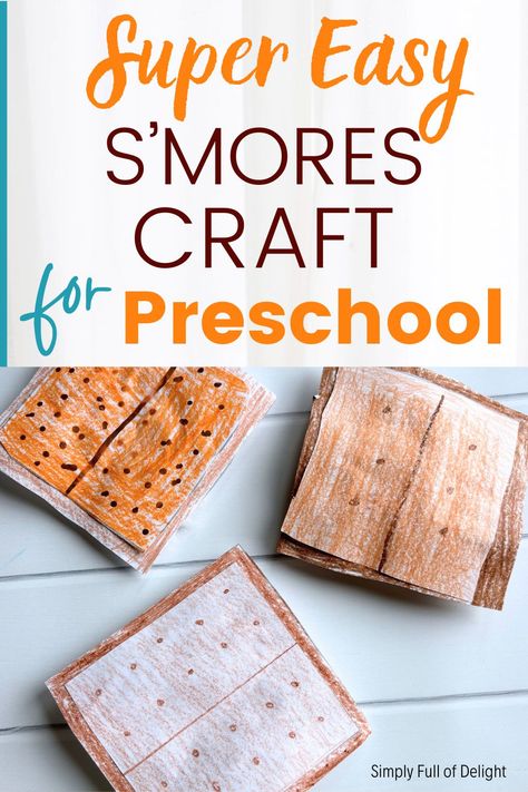 Paper S'mores Craft for Kids S'more Crafts For Toddlers, Smores Craft, Camping Theme Preschool, Craft For Preschool, Summer Preschool Crafts, Summer Preschool Activities, Art Rooms, Camping Summer, Rainy Day Fun