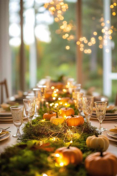 50 Thanksgiving Dinner Tablescapes for Your Feast Thanksgiving Meal Set Up, Thanksgiving Outside Table, Backyard Thanksgiving Dinner, Thanksgiving Feast Table, Tropical Thanksgiving, Thanksgiving Table Setup, Elegant Thanksgiving Table, Thanksgiving Dinner Table, Festive Centerpieces