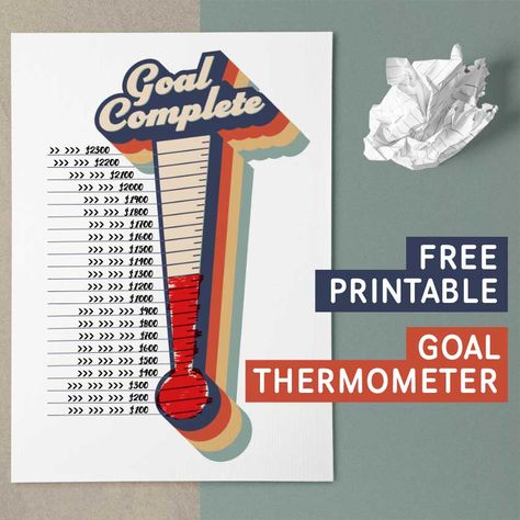 Goal Thermometer Ideas, Thermometer Goal Chart, Goal Tracker Thermometer, Goal Thermometer Printable, Goal Tracker Board, Fundraising Goal Chart, Thermometer Activities, Goal Thermometer Templates, Goal Thermometer