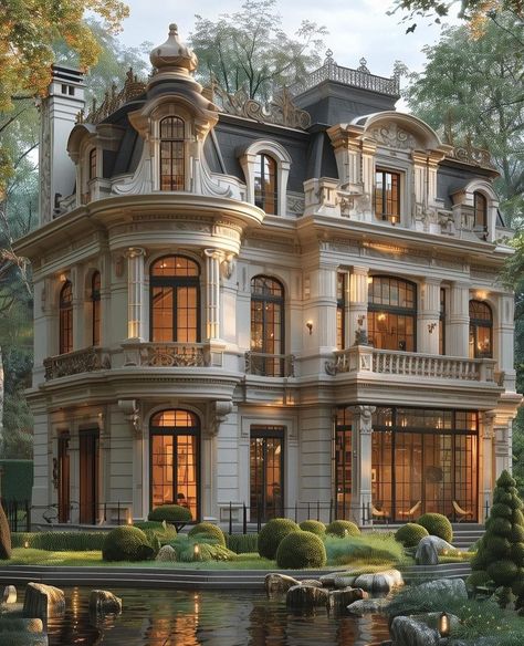 French Chateau Exterior, Modern French Chateau, French Chateau Style Homes, Modern Chateau, Old Mansions Interior, French Mansion, French Chateau Style, France Landscape, Classic Facade