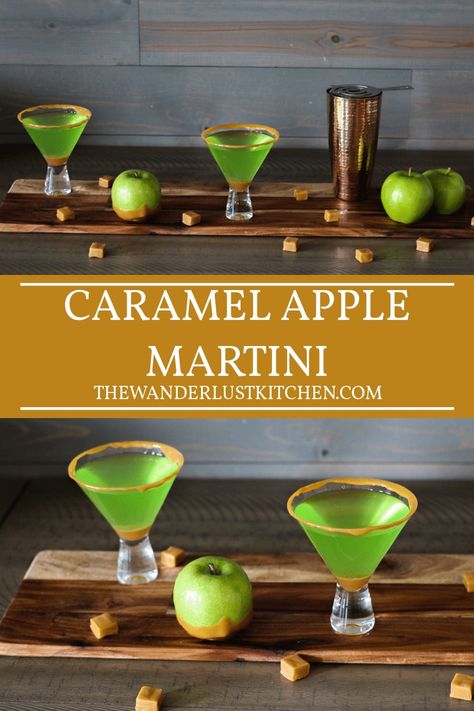 Caramel Apple Martini Recipe Apple Pie Martini, Apple Martini Recipe, Caramel Apple Martini, Caramel Apples Easy, Apple Cocktail, Apple Martini, Fall Cocktails Recipes, Caramel Apple Pie, Christmas Cocktail