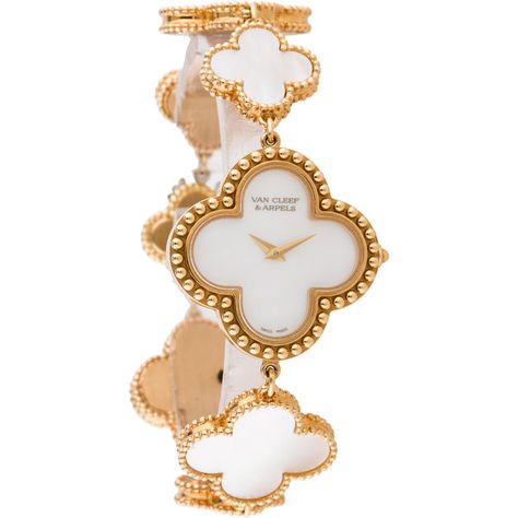 Pre-owned Van Cleef & Arpels Vintage Alhambra Bracelet Watch ($10,850) ❤ liked on Polyvore featuring jewelry, watches, vintage wristwatches, vintage bracelet, vintage wrist watch, gold tone bracelet and van cleef & arpels watches Cool Watches For Women, Vintage Alhambra Bracelet, Alhambra Bracelet, Vintage Wrist Watch, Morganite Engagement Ring Rose Gold, Pretty Watches, Van Cleef And Arpels Jewelry, Textured Bracelet, Bracelet Watches Women