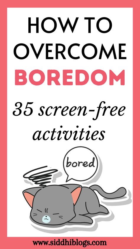 Here's a list of 35 screen-free activities to try when you feel bored. Consists of best mindful ways to spend time when bored. Things to do when bored | Productive things to do | reduce screen time | enjoy screen-free time | screen free week | things to do when bored and alone | Hobbies for adults | Life-changing habits | Transform your life | Summer boredom | Engaging things to do | Bored list | Get off your phone | #overcomeboredom #goscreenfree Activities To Do When Bored At Home, Bored List, Mindless Scrolling, Reduce Screen Time, Mindful Activities, Get Off Your Phone, Summer Boredom, Hobbies For Adults, Bored At Home