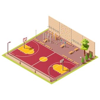 Field Workout, Workouts Strength Training, Basketball Field, Workouts Strength, Classroom Interior, School Building Design, School Interior, Sport Games, Minecraft City