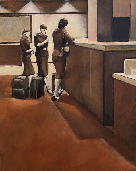 “Fatigue” – Acrylic paint on canvas. (2020). Inspired from a scene at check-in at a hotel – thinking about the almost twilight secret lives of cabin crew. Location Los Angeles, USA. All of Graham Stringers acrylic paintings in canvas reflect the things around him. Documenting his daily life, searching for the beauty in the mundane, Graham […] Beauty In The Mundane, Abstract Face Art, Acrylic Paint On Canvas, Design Practice, The Mundane, Abstract Face, Los Angeles Usa, Paint On Canvas, Abstract Faces