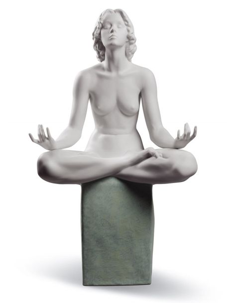 Lladro • 01008772 • Meditation ➔ £810 ☎ +44 20 7494 0407 ☛ 194 Picadilly, London, W1J 9EX Pottery Angels, Willow Tree Figurines, Lladro Porcelain, Ancient Kingdom, Lladro Figurines, Outdoor Pouf, Willow Tree, Antique Porcelain, Chinese Antiques