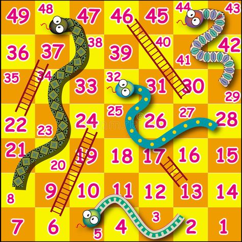 Snakes And Ladders Game, Number Grid, Board Game Template, Ladders Game, Snake Game, Esl Games, Snakes And Ladders, Childcare Activities, School Playground