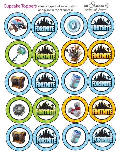 Cupcake Wrappers Fortnite Fortnite Cupcake Toppers, Fortnite Cake, Cupcake Toppers Free, Fortnite Party, Fortnite Birthday, Bday Party Theme, Edible Icing Sheets, Birthday Cake Topper Printable, Birthday Party Printables