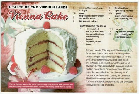 Virgin  Islands  Vienna  Cake Caribbean Cake, Vienna Cake, Caribbean Foods, Rum Cake Recipe, Island Cake, Carribean Food, Savory Foods, Beef Patties, The Virgin Islands