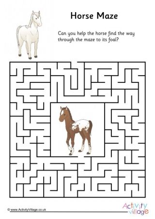 Horse Maze 1 Horse Themed Activities, Horse Therapy Activities, Western Picnic, Horse Schooling Exercises Fun, Horse Activity Sheets, Horse Word Search, Horses Birthday, Animals In The Bible, Horse And Foal