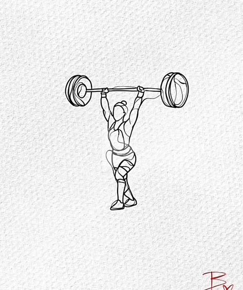 Minimal Gym Tattoo, Weightlifting Tattoos For Women, Crossfit Tattoo Women, Gym Tattoos Women, Crossfit Drawing, Barbell Tattoo, Weightlifting Tattoo, Crossfit Tattoo, Crossfit Art