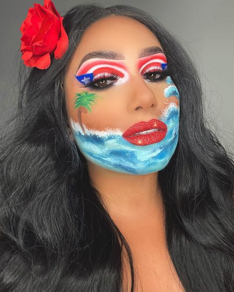 Hispanic Heritage Month, Hispanic Heritage, Glam Makeup, So Proud, Acrylic Nail Designs, Face Painting, Puerto Rico, Carnival Face Paint, Makeup Artist