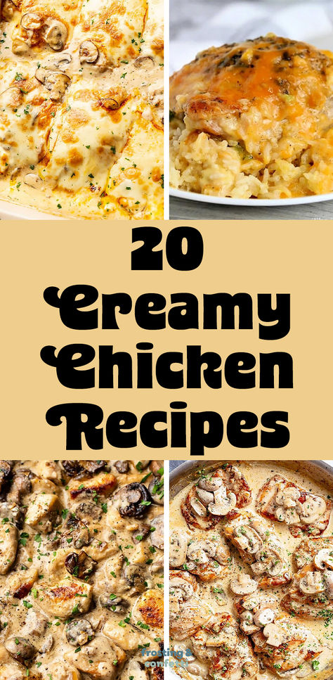 If you're a fan of creamy, indulgent meals and love chicken, then you're in for a real treat. Get ready to tantalize your taste buds with 20 of the most amazing creamy chicken recipes you've ever tasted.  Chicken Gloria. Chicken Thighs With Creamy Mushroom Garlic Sauce. Creamy Chicken Stroganoff. Cheesy Crockpot Chicken And Rice. Creamy Chicken In Oven, Easy Creamy Mushroom Chicken, Chicken Thigh Recipes With Heavy Cream, Chicken And Milk Recipes, Cream Of Chicken Recipes With Chicken, Creamy Bone In Chicken Thigh Recipes, Cream Of Chicken And Mushroom Recipes, Easy Creamy Garlic Chicken, Creamy Chicken Dinner Recipes