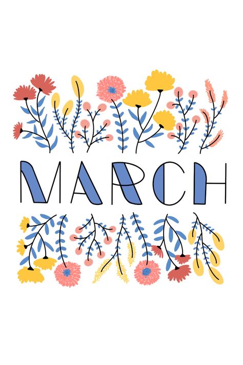 Bujo March Cover, March Journal Cover, March Aesthetic Month, March Journal Ideas, March Bujo Cover, March Doodles, March Aesthetic Wallpaper, Bullet Journal Marzo, Bujo Mars