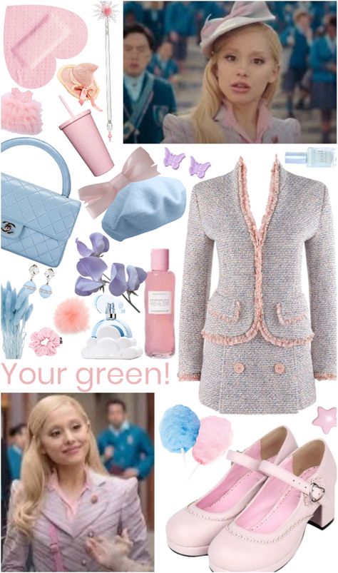 Glinda Outfit Inspired, Glinda Outfit Aesthetic, Galinda Wicked Inspired Outfits, Glinda Core, Wicked Outfit, Descendants Auradon, Glinda Aesthetic, Wicked Fashion, Pink Starbucks Cup