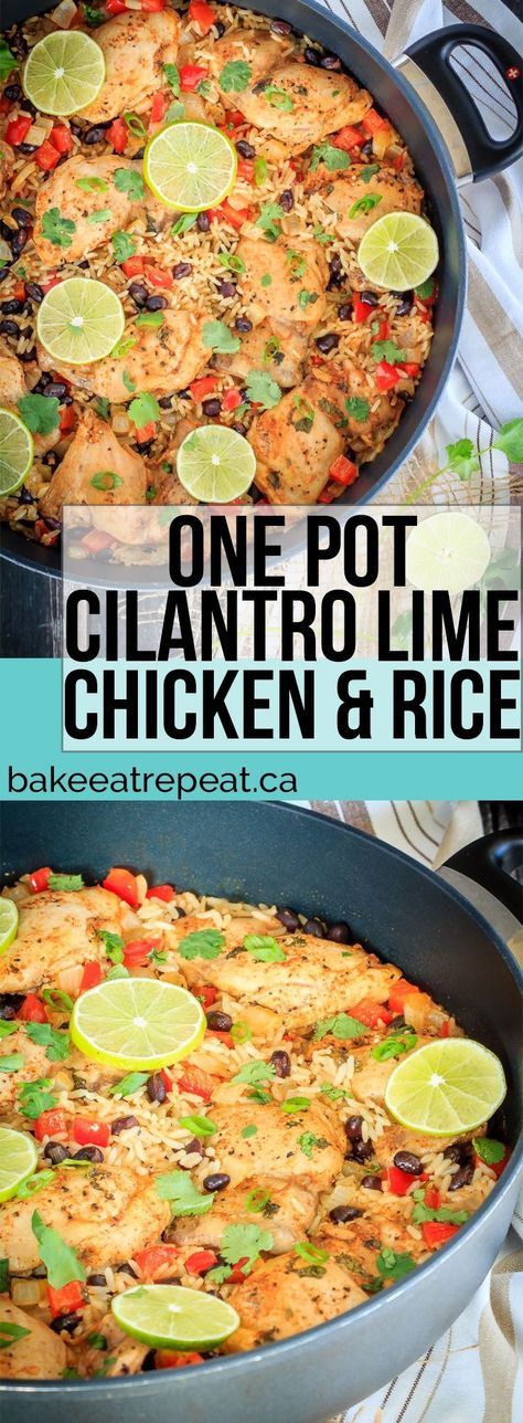 Lime Chicken And Rice, Chicken Rice Recipes, Cilantro Lime Chicken, Chicken And Rice, Lime Chicken, Healthy Easy, Cilantro Lime, Sheet Pan Recipes, Chicken Rice