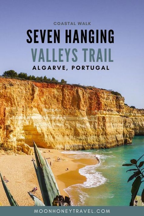 Walk Algarve's most celebrated coastal trail: 7 Hanging Valleys Trail. Find out where to start, when to start, the best seasons to hike this trail, where to eat, and which direction to hike in. Tips on where to stay and map included. #coastalhiking #coastalwalk #algarve #portugal #southernportugal #algarveportugal #travelportugal #hikingholiday #walkingholiday #outdooradventure #seaside #beautifuldestinations #besthikes #hikingtrails #hiking #portugalhike #europe #traveleurope #hikinglife Spring Travel Destinations, Walking Map, Types Of Hiking, Portugal Vacation, Hiking Europe, Visit Portugal, Algarve Portugal, Portugal Travel, Spain And Portugal