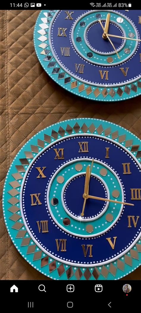 Mdf Watch Design, Mud Work Wall Clock, Lippon Art Wall Clock, Lippan Art Mirror Watch, Lippan Art Mirror Wall Clock, Lippan Clock Art, Lippan Art Watch, Handmade Clocks Diy Arts & Crafts, Lippan Art Mirror On Canvas