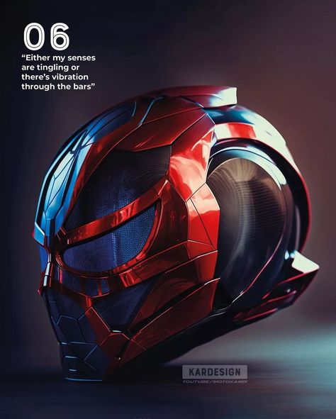 Futuristic Spiderman 🕸️🕷️ Model Helmets that are at NEXT LEVEL Futuristic Spiderman, Custom Bike Helmets, Cool Bike Helmets, Cool Helmets, Spiderman Mask, Futuristic Helmet, Helmet Concept, Sci Fi Armor, Sci-fi Armor