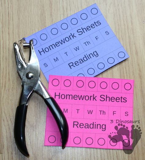 Managing Homework Ideas & Free Homework Punch Cards & Free Desk Help for Third Grade - 3Dinosaurs.com Homework Motivation, Free Desk, Homework Ideas, Homework Organization, Homework Station, Third Grade Classroom, 3rd Grade Classroom, New Classroom, Teacher Organization