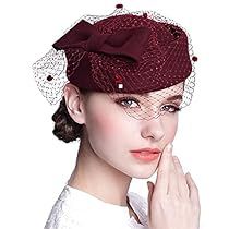 Veil For Wedding, Australian Hat, Hat With Veil, Wedding Bridal Hair, Veiled Hats, Bridal Hair Accessory, Womens Fedora, Women Church, Wine Red Color