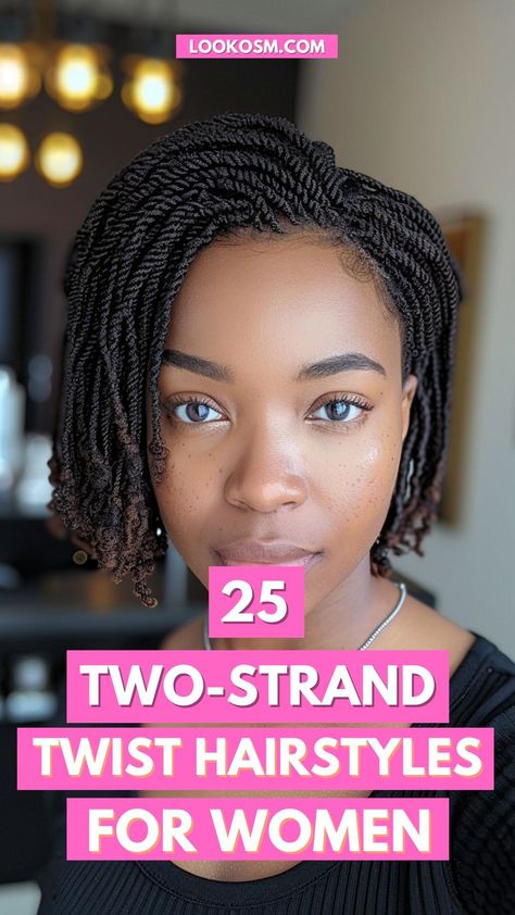 25 Easy and Stylish Two-Strand Twist Hairstyles to Try Today Half Up Half Down Two Strand Twists, Twisted Hairstyles For Black Women Natural Hair, Tutorials For Hairstyles, Easy Braids On Natural Hair, Natural Twists With Added Hair, Two Strand Twist Crochet Braids, Two Strand Twist Hairstyles Short Hair, Black Natural Twist Hairstyles, Cute Two Strand Twist Styles