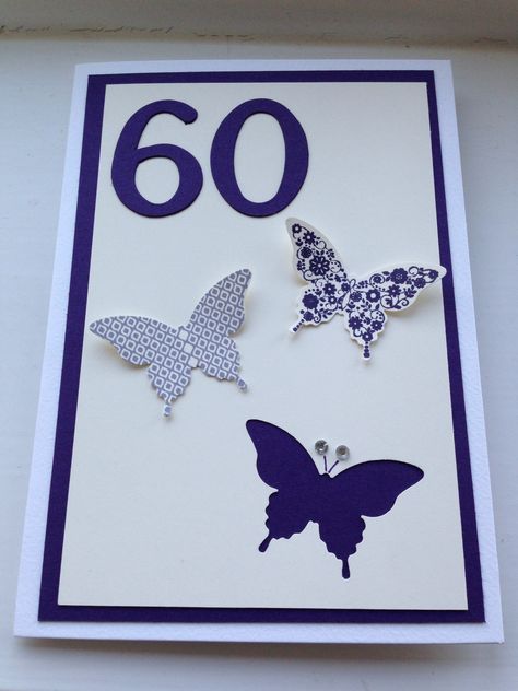 Special 60th Birthday card 60th Birthday Card Ideas, Birthday Card Ideas For Girlfriend, Card Ideas For Girlfriend, Salads Broccoli, 60 Birthday Card, Birthday Card Butterfly, 60th Birthday Card, Cards For Women, Card Butterfly