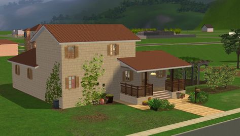 Mod The Sims - (No CC) 3t2 21 Verona Way from Monte Vista Italian Style House, Roof Trim, Italian House, Old Gas Stations, Ikea Home, What Can I Say, A Frame Cabin, Apartment Life, Mid Century Modern House