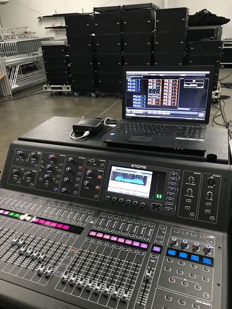 Midas M32. dB Technologies DVA Line Array. Gaming Microphone Setup, Dj Sound System Dj Setup Photo, Lights Video, Miami Sound Machine, Music Mixer, Yamaha Mixer, Mcintosh Audio, Dj Music Mixer, Dj Laser Lights