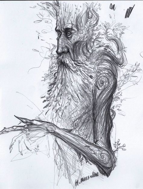 Ent sketch by BrokenMachine86 Ent Drawing, Ent Illustration, Treebeard Tattoo, Ent Tattoo, Tree Ent, Surrealism Drawing, Alan Lee, John Howe, Middle Earth Art