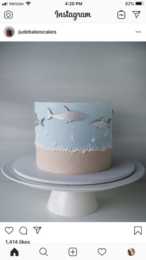 Fondant Shark, Fondant Christmas Cake, Shark Birthday Cakes, Ocean Cakes, Nautical Cake, Shark Cake, Sea Cakes, Luster Dust, Childrens Birthday Cakes