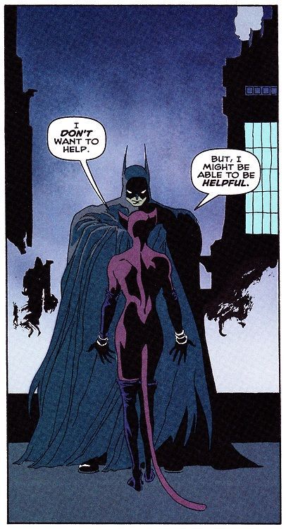 The Bat & The Cat in The Long Halloween #1 (Dec. 1996) - Tim Sale & Gregory Wright Catwoman The Long Halloween, Long Halloween Batman, Batman Long Halloween, Tim Sale, The Long Halloween, Batman The Long Halloween, Batman Love, Catwoman Comic, Catwoman Selina Kyle