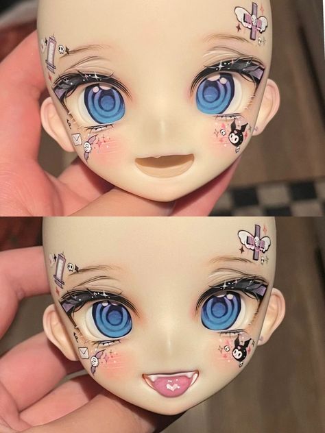 Bjd Dolls Face Up, Bjd Face Up Ideas, Doll Poses Reference Drawing, Custom Bjd Doll, Cute Anime Dolls, Anime Doll Drawing, Bjd Dolls Tutorial, Anime Face Reference, Anime Bjd Doll