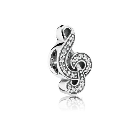 PANDORA | Clef silver charm with cubic zirconia Pandora Music, Charms Pandora, Pandora Rings, Pandora Bracelet Charms, Treble Clef, Pandora Silver, Pandora Bracelets, Pandora Bracelet, Pandora Jewelry