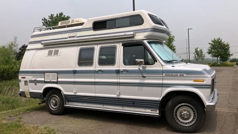 1990 E250 Fiesta in Honeoye, NY Ford Camper Van, Camper List, Camping Truck, Camper For Sale, Ford E250, Cargo Rack, Campers For Sale, Class B, Camper Van