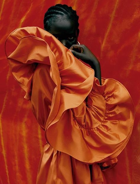 Rafael Pavarotti, Adut Akech, Mode Editorials, Orange Aesthetic, Orange Fashion, Photography Inspo, Black Is Beautiful, Editorial Photography, Kylie Jenner