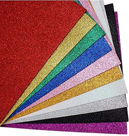 Amazon.com: MeCamping A4 Glitter EVA Sponge Paper Foam Sheet Faux Vinyl Leatherette Fabric Sheets 10-Pack for Kids Craft Activities DIY Handmade Bows Art Multicolor Paper (Multicolor - No Adhesive) Foam Paper, Fest Temaer, Bow Art, Easy Christmas Decorations, Glitter Crafts, Foam Sheets, Cardboard Paper, Glitter Cards, Glitter Paper