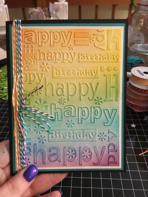 Pastel (chalk)? Birthday Card Ideas, Homemade Birthday Cards, Masculine Birthday Cards, Bday Cards, Birthday Wishes Cards, Birthday Cards For Men, Embossed Cards, Ideas Birthday, Birthday Cards Diy