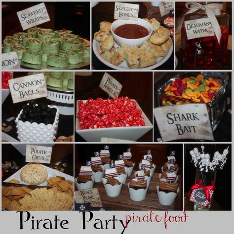 Pirates Of The Caribbean Themed Food, Pirates Of The Caribbean Printables, Pirates Of The Caribbean Dinner, Pirates Of The Caribbean Snacks, Pirate Party Ideas, Pirates Of The Caribbean Coin, Pirate Food, Kids Pirate Party, Party Ideas For Adults