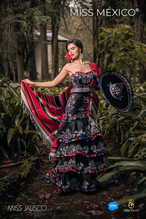 Mariachi Dress For Women, Fiesta Outfit Mexican Women, Mexico National Costume, Mariachi Dress, Mexican Theme Dresses, Mariachi Outfit, Charro Dress, Miss Mexico, Outfit Mexicano