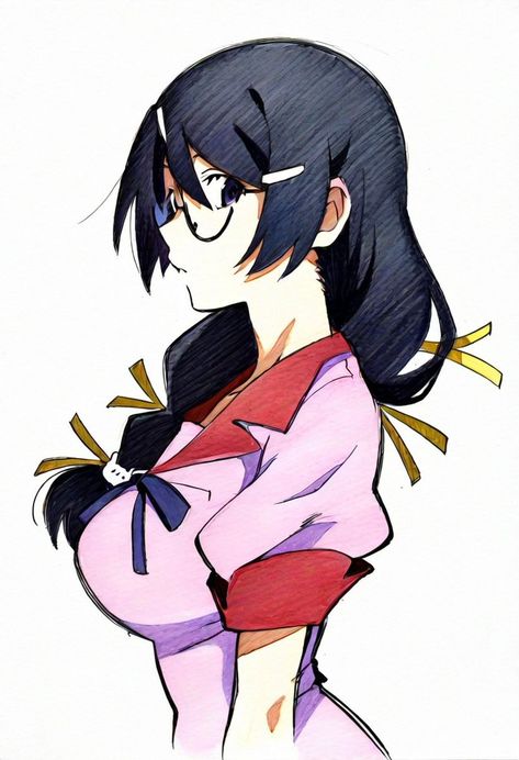 Hanekawa Tsubasa Tsubasa Hanekawa, Hanekawa Tsubasa, Monogatari Series, Nerdy Girl, Character Inspo, Anime Screenshots, Girls With Glasses, Anime Love, Anime Character