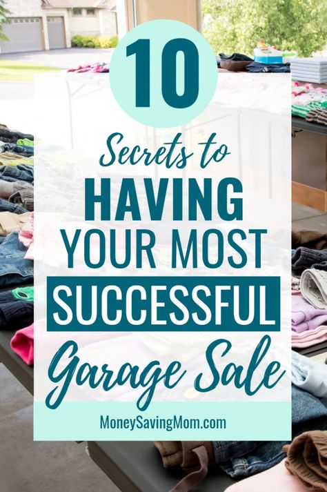 Looking for the best garage sale tips? These top 10 tips will ensure you have a successful garage sale! #garagesale #makemoney #declutter Yard Sale Ideas, Successful Garage Sale, Garage Sale Organization, Homemaking Skills, Garage Sale Tips, Money Saving Mom, Sale Ideas, Garage Sale Pricing, What To Sell