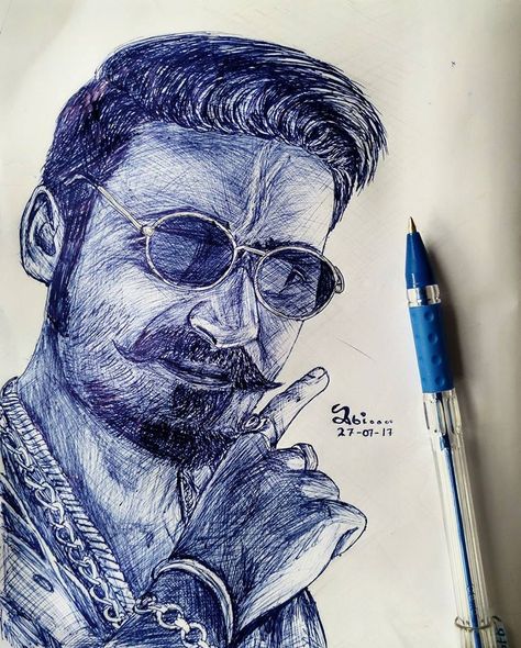 Dhanush Dhanush Sketch, Pen Sketch, A Pen, Happy Birthday, Sketch, Pen, Birthday, Quick Saves, Art