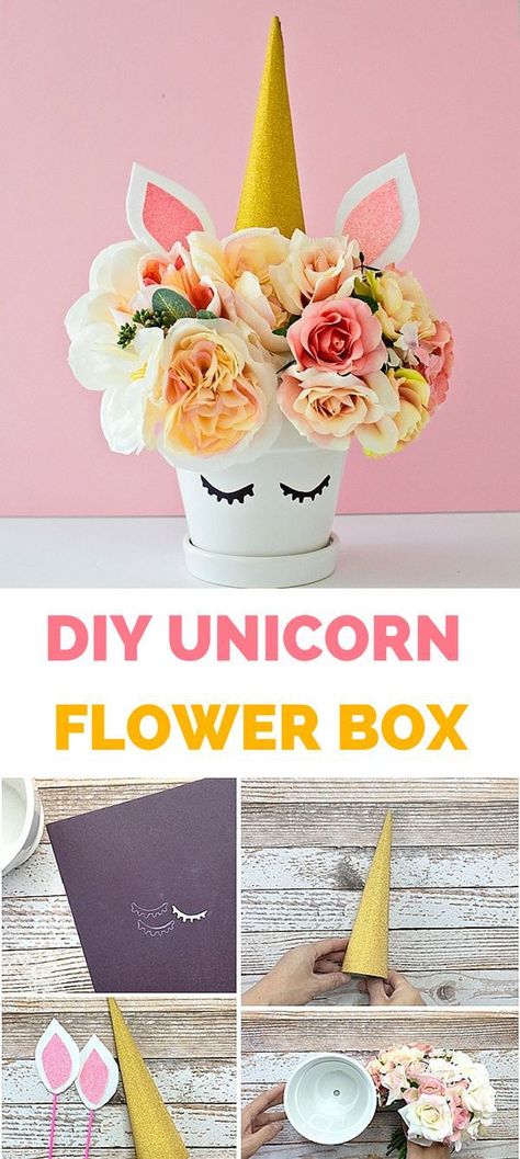 Unicorn Crafts For Kids, Unicorn Centerpiece, Flowers For Spring, Unicorn Diy, Magical Flowers, Unicorn Flower, Unicorn Craft, Room Decor Crafts, Home Decor Diy Crafts