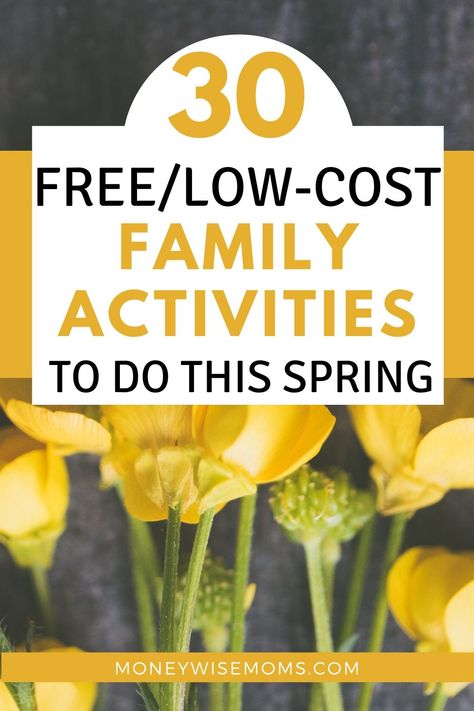 Frugal and Free Spring Family Fun Ideas & Activities Activities For Rainy Days, Spring Family Activities, Spring Activities For Kids, Family Fun Ideas, Family Night Activities, Frugal Family, Things To Do With Kids, Spring Family, Family Ideas